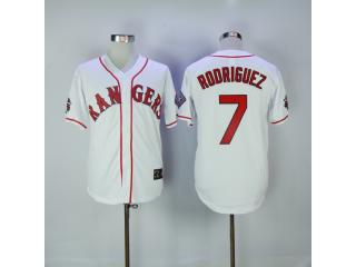 Texas Rangers 7 Ivan Rodriguez Baseball Jersey White Fan version Retro