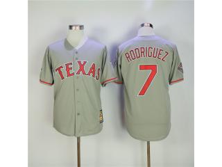 Texas Rangers 7 Ivan Rodriguez Baseball Jersey Gray