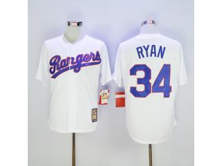 Texas Rangers 34 Nolan Ryan Baseball Jersey White Retro fans