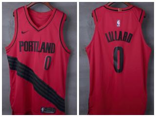2017-2018 Nike Portland Trail Blaze 0 Damian Lillard Basketball Jersey Red Player Edition