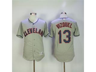 Cleveland indians 13 Omar Vizquel Flexbase Baseball Jersey Gray