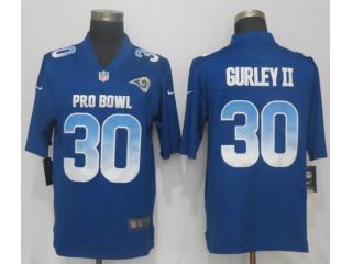 2018 all star St. Louis Rams 30 Todd Gurley II Football Jersey Legend Blue