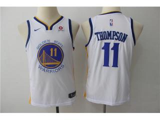 Youth 2017-2018 Nike Golden State Warrior 11 klay Thompson Basketball Jersey White Fan Edition