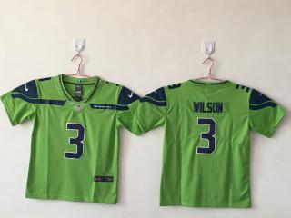 Youth Seattle Seahawks 3 Russell Wilson Football Jersey Legend Green