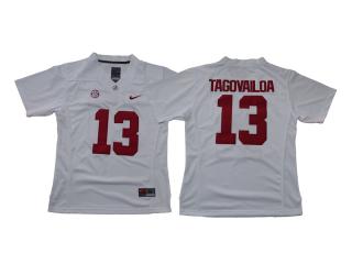 Women 2018 Alabama Crimson Tide 13 Tua Tagovailoa College Football Jersey White