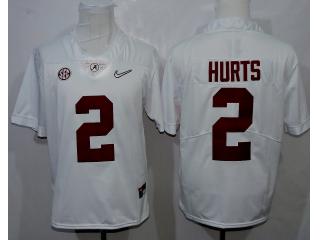 2018 New Alabama Crimson Tide 2 Jalen Hurts Limited College Football Jersey White Diamond Edition