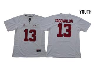 Youth 2018 Alabama Crimson Tide 13 Tua Tagovailoa College Football Jersey White