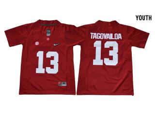 Youth 2018 Alabama Crimson Tide 13 Tua Tagovailoa College Football Jersey Red Diamond Edition