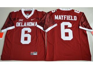 Oklahoma Sooners 6 Baker Mayfield College Football Jersey Red