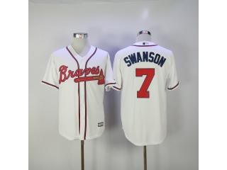 Atlanta Braves 7 Dansby Swanson Baseball Jersey White