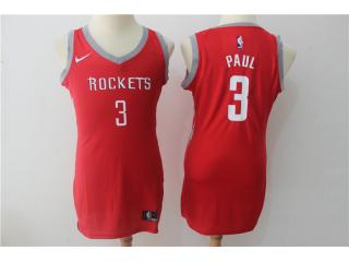 Women 2017-2018 Nike Houston Rockets 3 Chris Paul Basketball Jersey Red Fans Edition