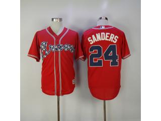 Atlanta Braves 24 Deion Sanders Baseball Jersey Red