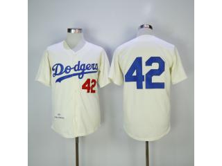 Los Angeles Dodgers 42 Jackie Robinson Baseball Jersey Beige