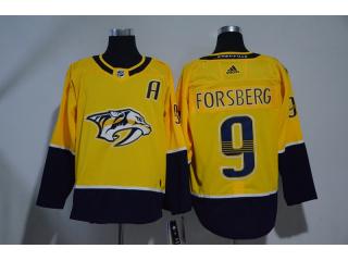 Adidas Nashville Predators 9 Filip Forsberg Ice Hockey Jersey Yellow
