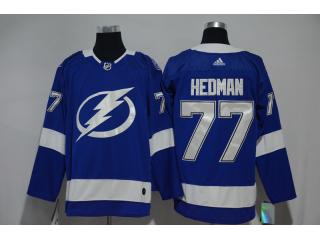 Adidas Tampa Bay Lightning 77 Victor Hedman Ice Hockey Jersey Blue