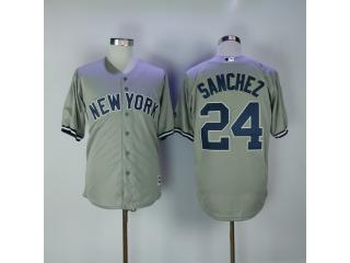 New York Yankees 24 Gary Sanchez Baseball Jersey Gray Fan version