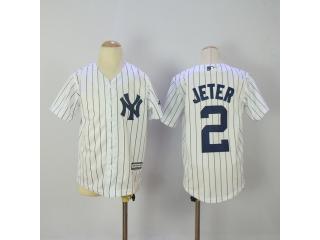 Youth New York Yankees 2 Derek Jeter Baseball Jersey White