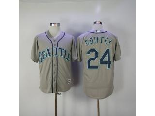 Seattle Mariners 24 Ken Griffey Baseball Jersey Gray