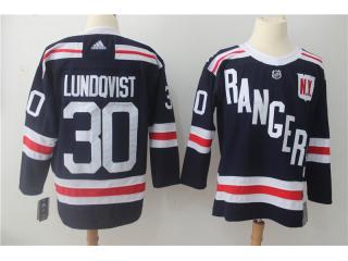 Adidas New York Rangers 30 Henrik Lundqvist Ice Hockey Jersey Navy Blue