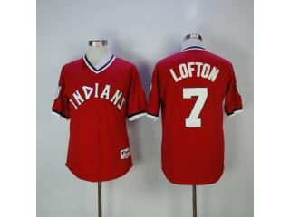 Cleveland indians 7 Kenny Lofton Baseball Jersey Red Retro