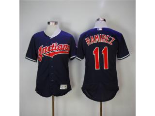 Cleveland indians 11 Jose Ramirez Flexbase Baseball Jersey Navy Blue