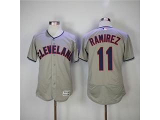 Cleveland indians 11 Jose Ramirez Flexbase Baseball Jersey Gray