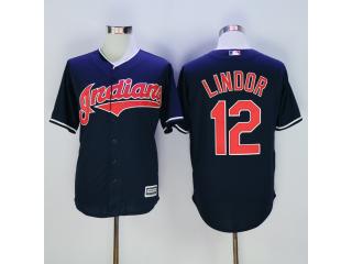 Cleveland indians 12 Francisco Lindor Baseball Jersey White Fan version