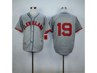 Cleveland indians 19 Bob Feller Baseball Jersey Gray Retro