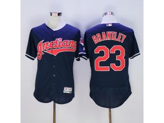 Cleveland indians 23 Michael Brantley Flexbase Baseball Jersey Navy Blue