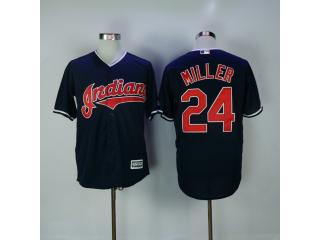 Cleveland indians 24 Andrew Miller Baseball Jersey Navy Blue Fan version