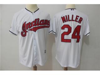 Cleveland indians 24 Andrew Miller Baseball Jersey White Fan version