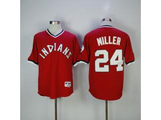 Cleveland indians 24 Andrew Miller Baseball Jersey Red Retro