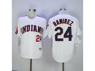 Cleveland indians 24 Jose Ramirez Baseball Jersey White Retro