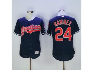 Cleveland indians 24 Jose Ramirez Flexbase Baseball Jersey Navy Blue
