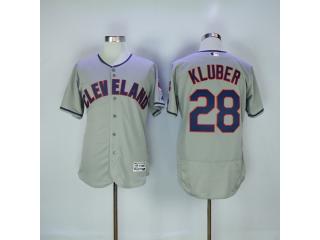 Cleveland indians 28 Corey Kluber Flexbase Baseball Jersey Gray