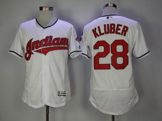 Cleveland indians 28 Corey Kluber Flexbase Baseball Jersey White