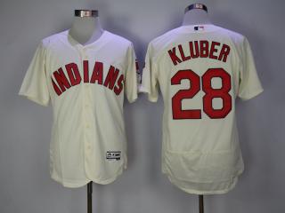 Cleveland indians 28 Corey Kluber Flexbase Baseball Jersey Beige