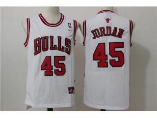 Chicago Bulls 45 Michael Jordan Basketball Jersey White Retro
