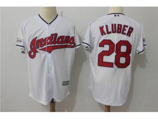 Cleveland indians 28 Corey Kluber Baseball Jersey White Fan version