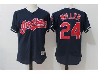 Cleveland indians 24 Andrew Miller Flexbase Baseball Jersey Navy Blue