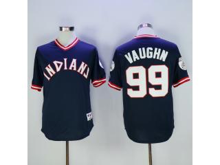 Cleveland indians 99 Rick Vaughn Baseball Jersey Navy Blue Retro