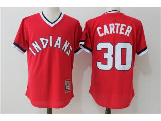 Cleveland indians 30 Joe Carter Baseball Jersey Red Retro