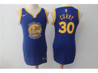 Women 2017-2018 Nike Golden State Warrior 30 Stephen Curry Basketball Jersey Blue Fans Edition