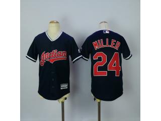 Youth Cleveland indians 24 Andrew Miller Baseball Jersey Navy Blue