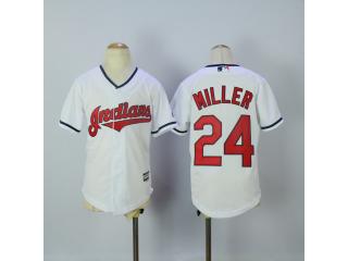 Youth Cleveland indians 24 Andrew Miller Baseball Jersey White