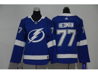 Women Adidas Tampa Bay Lightning 77 Victor Hedman Ice Hockey Jersey Blue