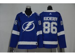 Women Adidas Tampa Bay Lightning 86 Nikita Kucherov Ice Hockey Jersey Blue