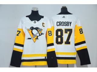 Women 2017-Adidas Pittsburgh Penguins 87 Sidney Crosby Ice Hockey Jersey White