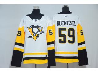 Women 2017-Adidas Pittsburgh Penguins 59 Jake Guentzel Ice Hockey Jersey White