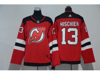 Youth Adidas New Jersey Devils 13 Nico Hischier Ice Hockey Red